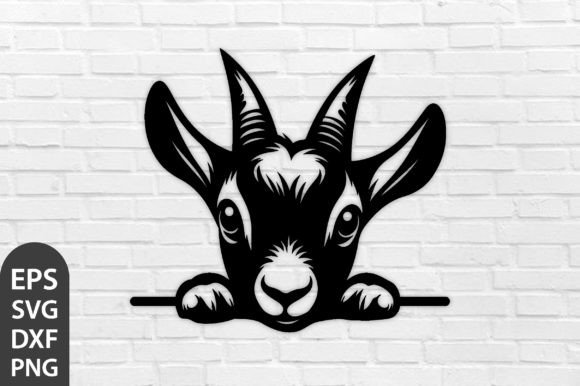Download Peeking Goat Laser SVG Cut File DXF, PNG - Laser svg Collection