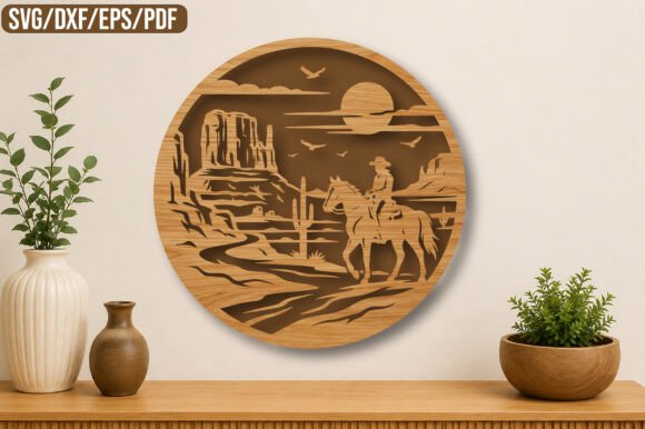 Download Cowboy on Horse Twinni Laser Cut SVG - Premium Resources
