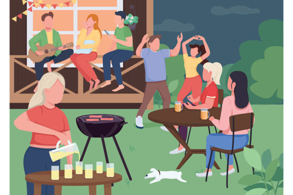 Download Outdoor Party with Friends Illustration - Outdoor party Collection