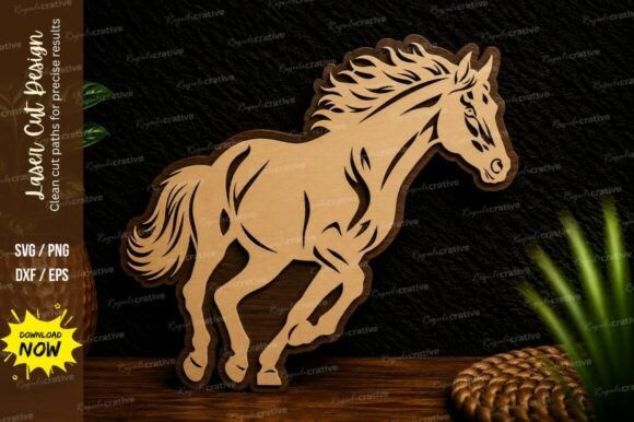 Download Galloping Horse Laser Cut Svg Design - Horse laser cut Collection