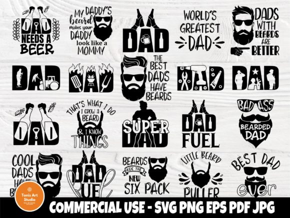 Download Fathers Day, Beard, Dad Signs Bundle - Dad sign Collection