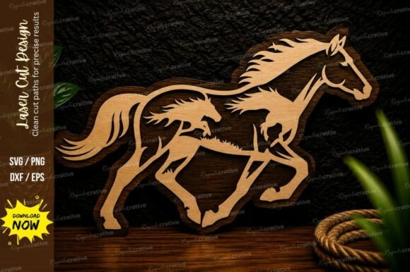Download Wild Horse Outline Laser Cut Svg Design - Premium Bundle