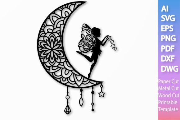 Download Fairy on the Moon Paper/Laser SVG File#5 - Laser svg Collection