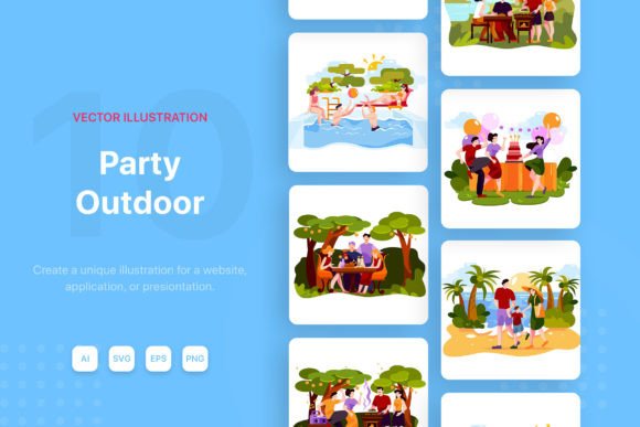 Download M101_Outdoor Party Illustrations - Outdoor party Collection