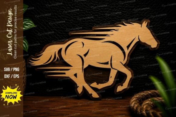 Download Running Wild Horse Laser Cut Svg Design - Horse laser cut Collection