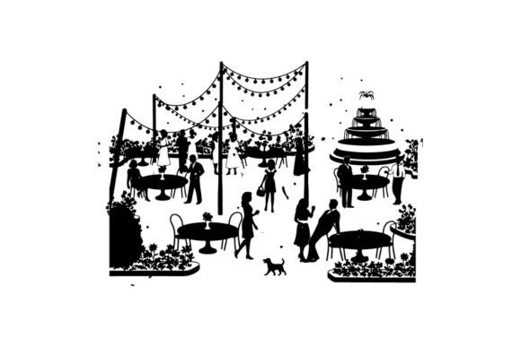 Download Silhouette of People at an Outdoor Party - Outdoor party Collection
