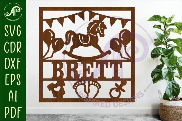 Download Baby Name Sign Rocking Horse Laser Cut - Horse laser cut Collection