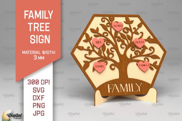 Download Family Tree Sign. 3D Laser Cut SVG - Tree sign Collection